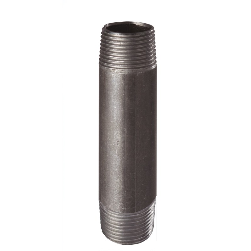 Mamelon bobine en acier brute noire Mâle-Mâle type 530 - 1/8" - 100mm   (0.1M)