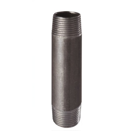 Mamelon bobine en acier brute noire Mâle-Mâle type 530 - 1/8" - 100mm   (0.1M)